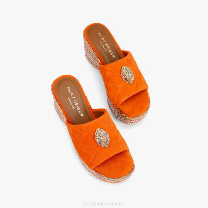 Kurt Geiger mujer mules con cuña kensington de Londres 2LPR287 | calzados naranja